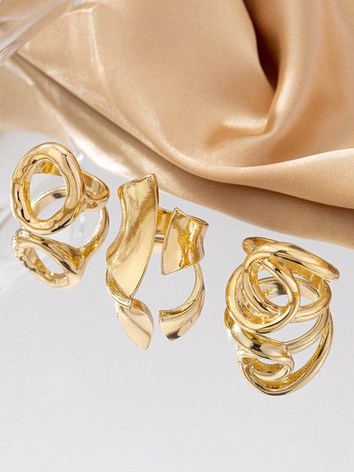 3pcs/ Ring Set in Gold.