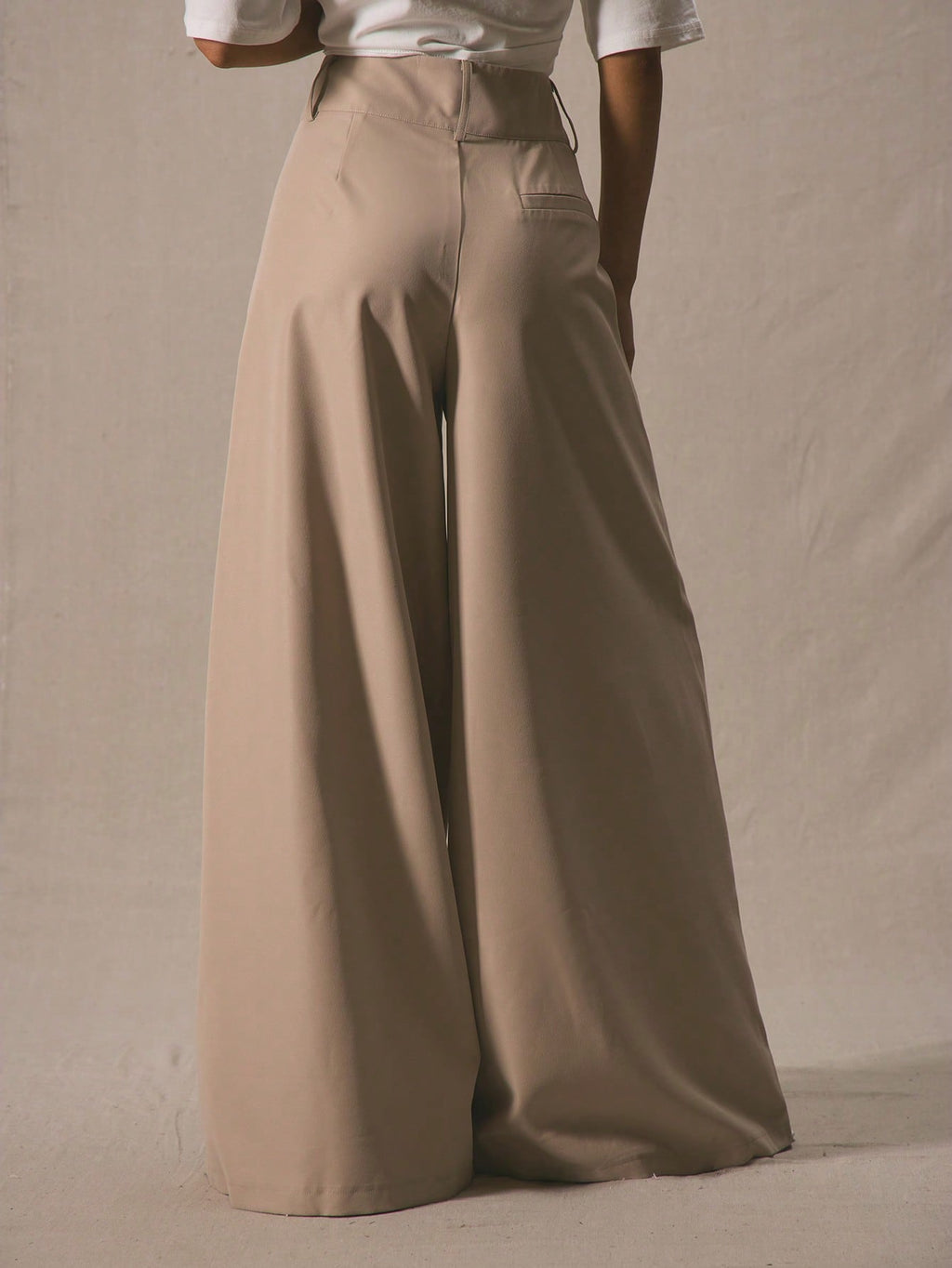 Tailored Extreme Wide Leg Trousers Deep Waistband