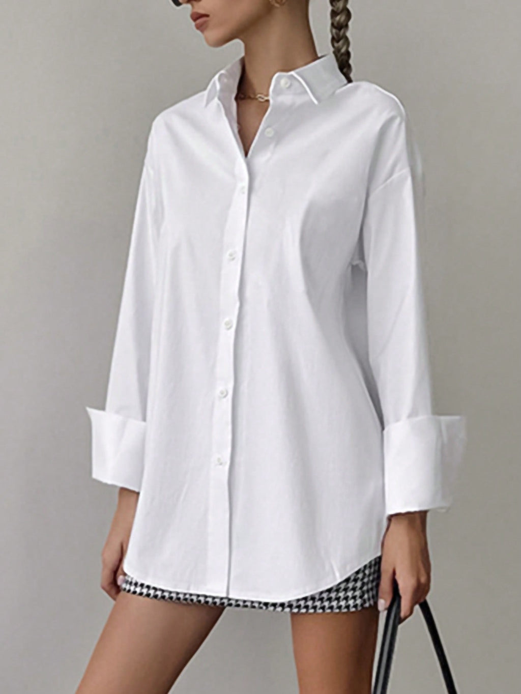 Oversize Womens White Blouse/ Shirt