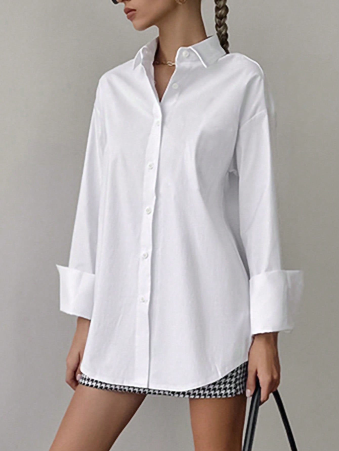 Oversize Womens White Blouse/ Shirt