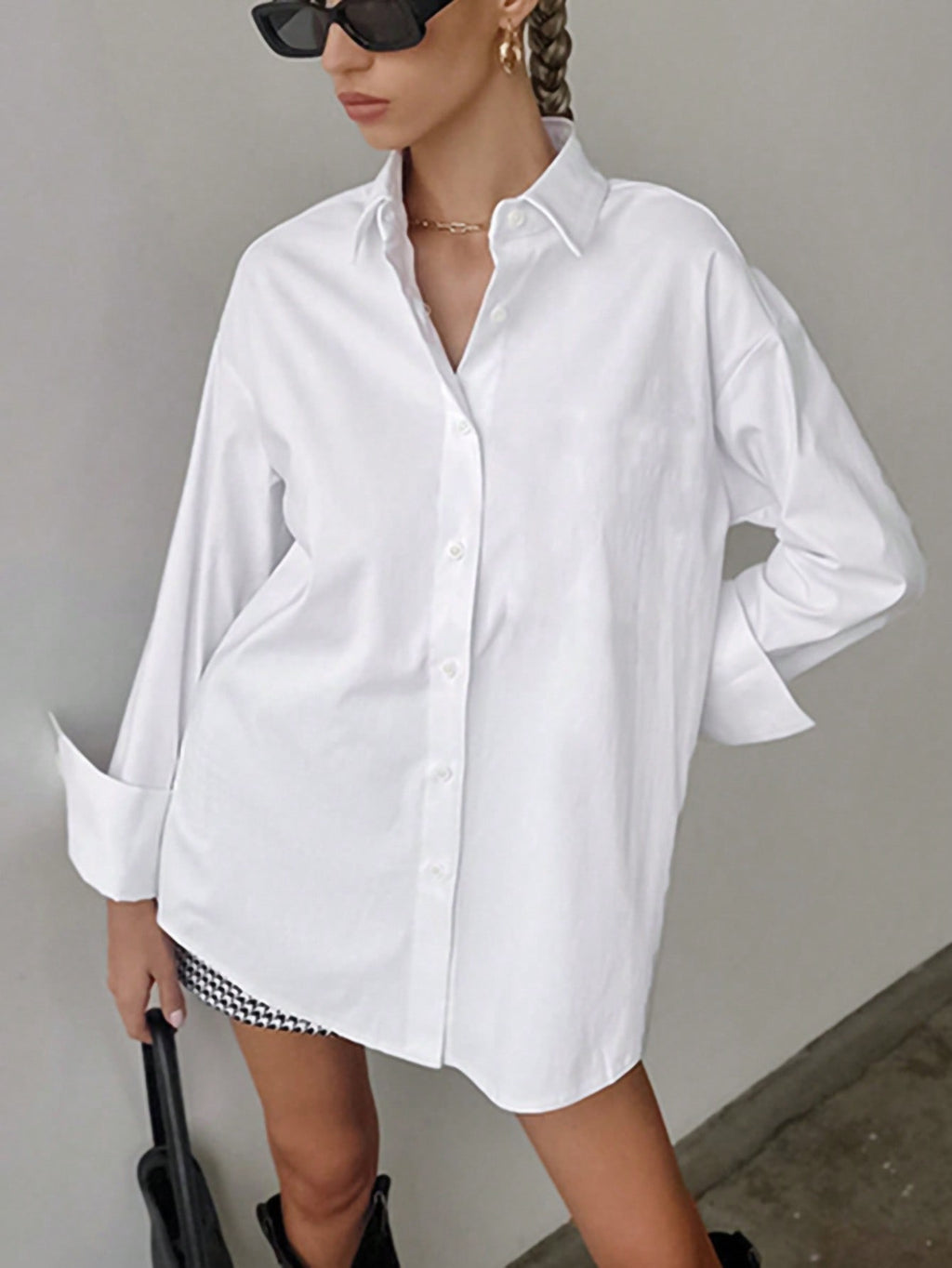 Oversize Womens White Blouse/ Shirt
