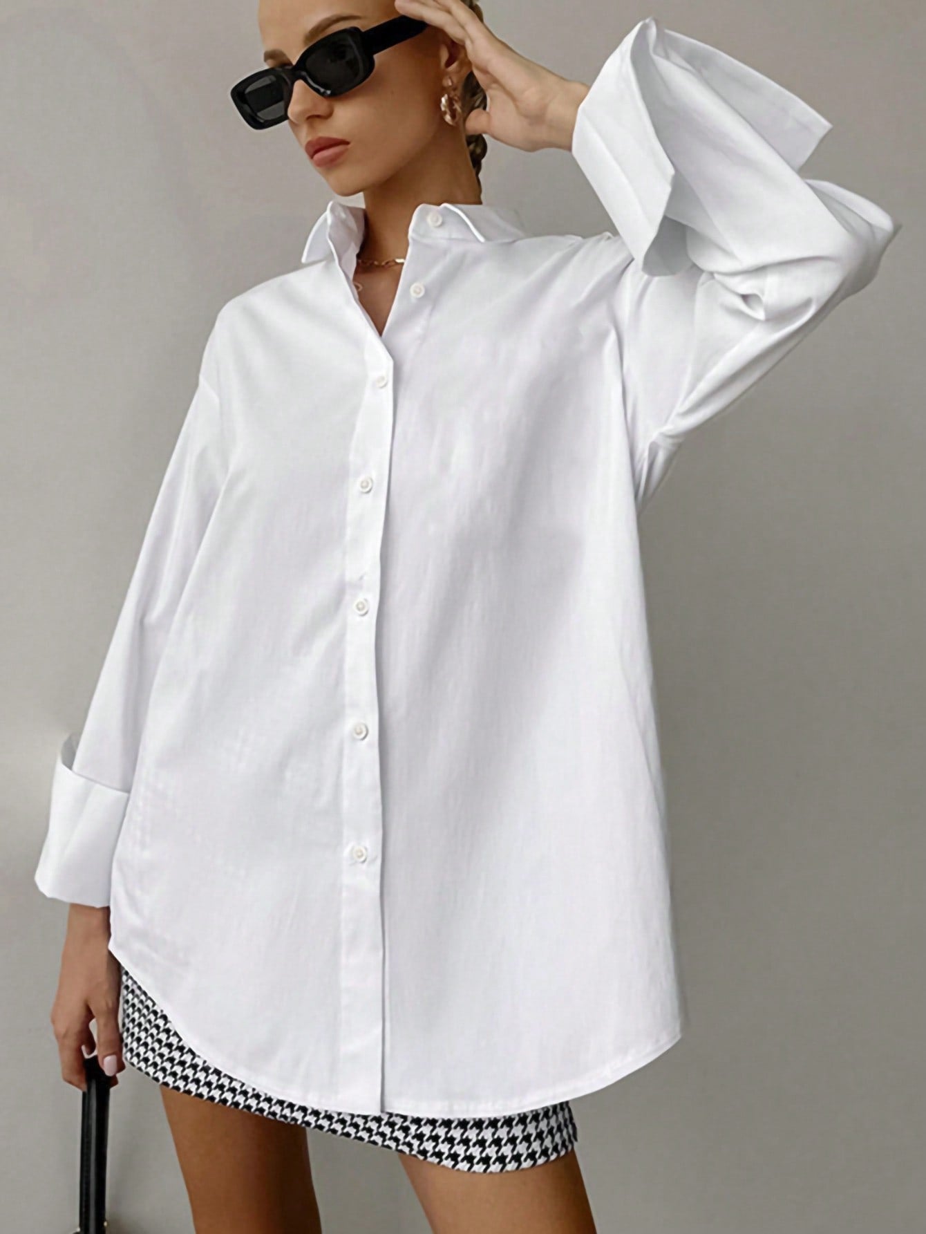 Oversize Womens White Blouse/ Shirt