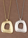 1 Piece Silver/Matte Gold Large Boho Open Charm Pendant Chain Statement Necklace