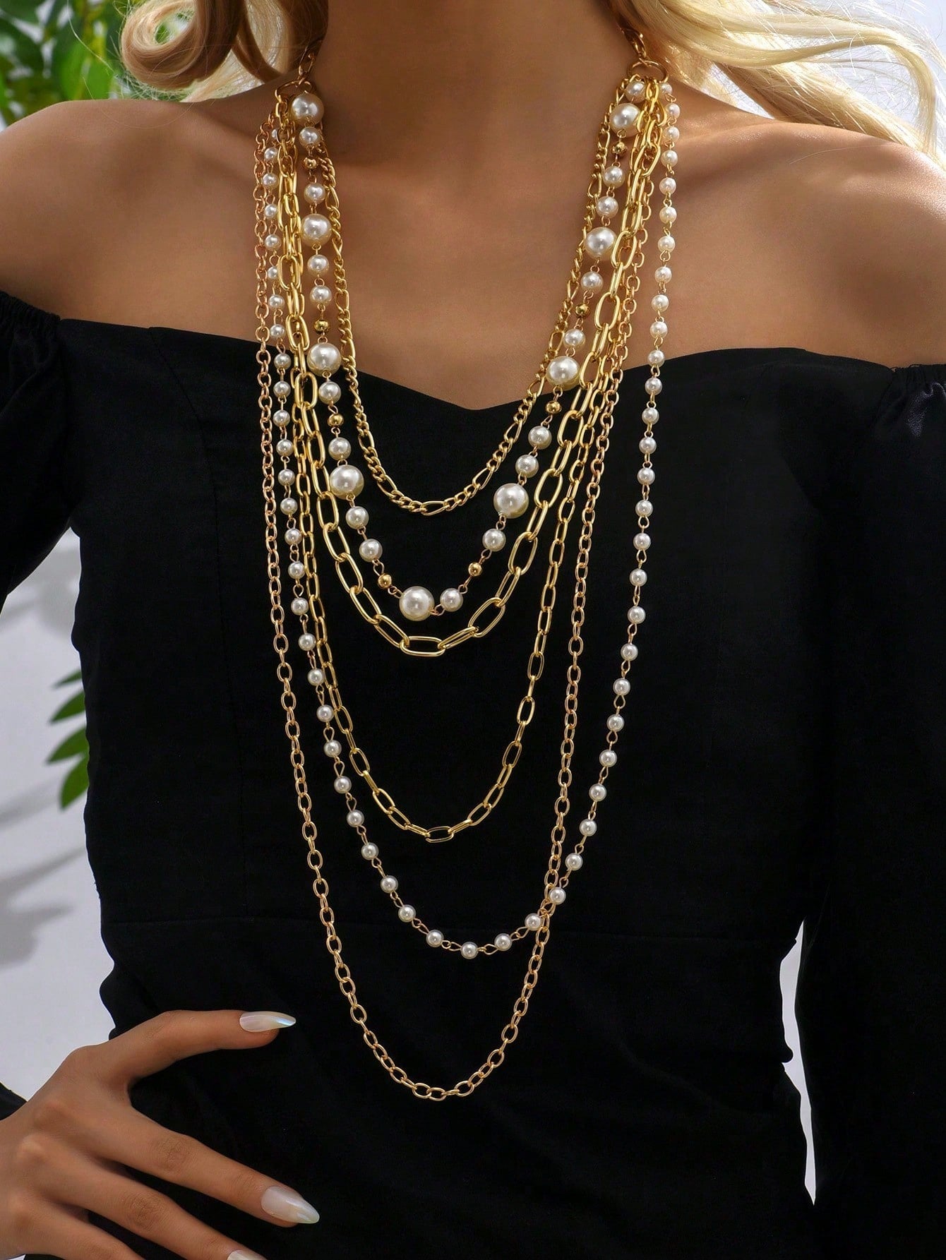 Vintage Multilayer Pearl Necklace,